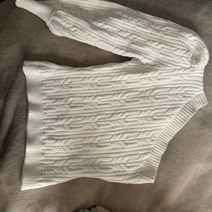zara cream asymmetric sweater